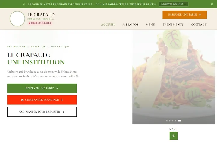 Page d’accueil du site de Le Crapaud